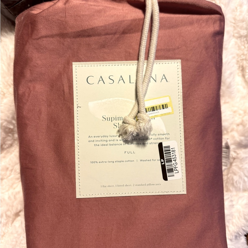 COPY - Full Size-500 Thread Count Washed Supima Sateen Solid Sheet Set from Cas…